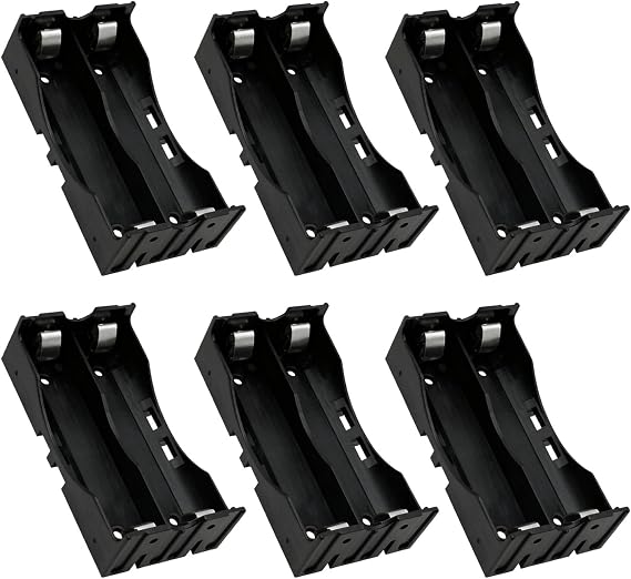 18650 Battery Holder,6pcs 2 Slots X 3.7V 18650 Battery Storage Box Plastic DIY Storage Box with Pin for DIY Parallel or Series Circuit PCB Projects