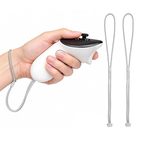 Lukvcoe 1 Pair Professional Replacement Wrist Straps for Oculus Quest 3/Quest3 Durable and Adjustable Controller Grip Strap for Meta Quest 3S/Quest3S Easy DIY Assembly - White
