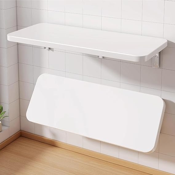 Folding Wall Desk, Wall Mounted Folding Table for Small Space, Small Wooden Desk for Office Home Kitchen, for Balcony Office Kitchen Home Laundry Room(A,20x40cm/8x16in)