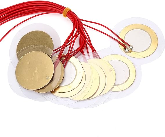 20PCS 35mm Prewired Piezo Elements Buzzer Sounder Sensor Trigger Drum Disc