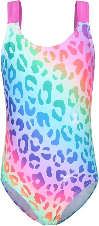 Girls One Piece Swimsuits Tie Dye Bathing Suit for Girls Hawaiian Swimwear 3-16 Years