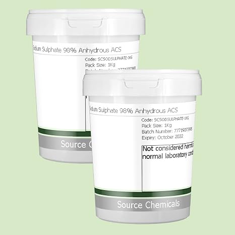Sodium Sulphate 98% Anhydrous ACS 2 x 1Kg Including Delivery