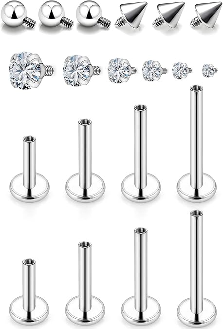 Medusa Piercing Jewelry Stainless Steel Labret Jewelry Monroe Lip Piercings Rings Different Size Tragus Nail Conch Cartilage Helix Earring Stud Bar Length 6mm 8mm 10mm 12mm