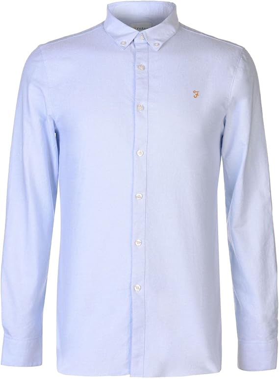 Farah Mens Checked Shirt Long Sleeve Cotton