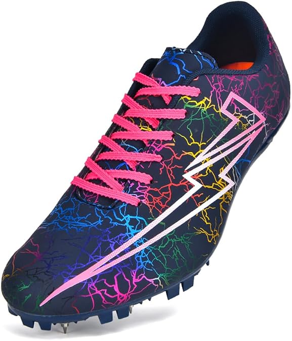 Track Spikes Shoes Field Distance Running Men's Spikes Sprint Sneakers Athletic Race Jumping Breathable Training Lightweight Track and Field Shoes for Mens Youth Boys Girls Women