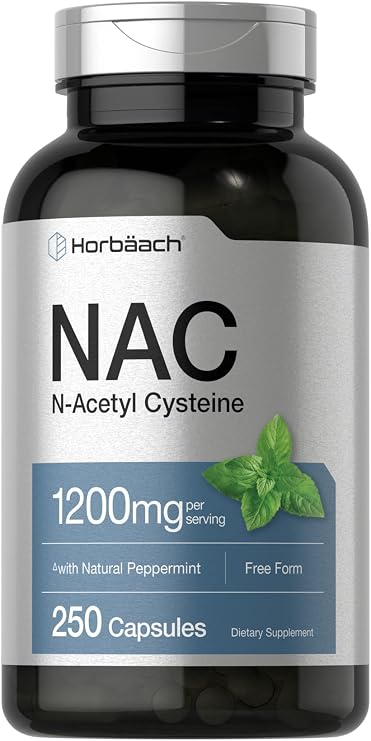Horbaach NAC N-Acetyl Cysteine Supplement 1200mg | 250 Powder Capsules