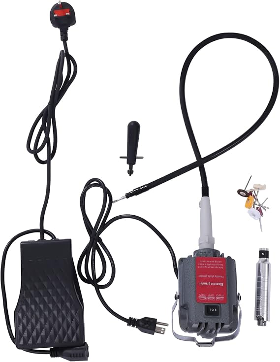 230W Hanging Flexshaft Mill 220V 18000RPM Electric Multifunction Rotary Flex Shaft Tool Metalworking Jewelry Tool Repair Kit with 4mm Hand Chuck