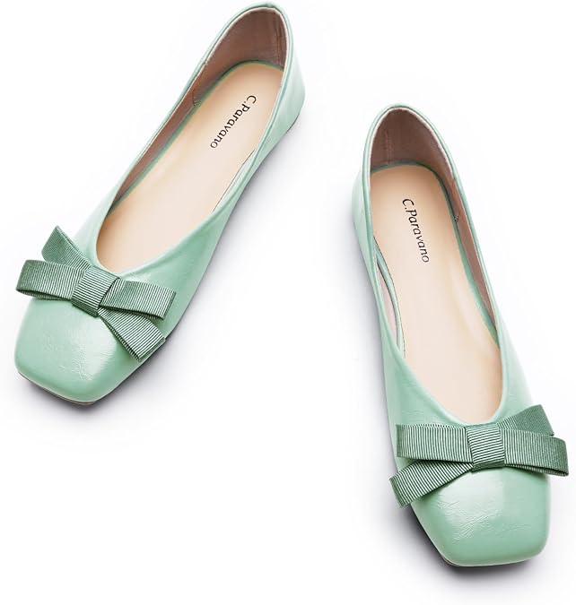 C.Paravano Women Ballet Flats | Dress Shoes for Women | Square Toe Flats