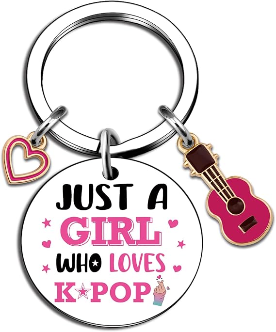 Ikacvb K-Pop Gifts For Teen Girls Music Lovers Women Birthday Party Favors Decorations Cute Korea-Pop Keychain Just a Girl Who Loves Kpop Jewelry