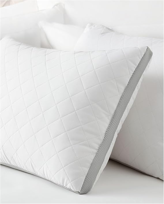 Madame Coco Air Conditioned Pillow - White/light Gray - 50x70 Cm