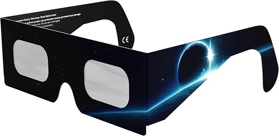Solar Eclipse Glasses ISO 12312-2 & CE Certified – Safe Solar Viewing for Direct Sun & August 2026 Eclipse | Paper Cardboard Frame, Made in EU | For Kids & Adults