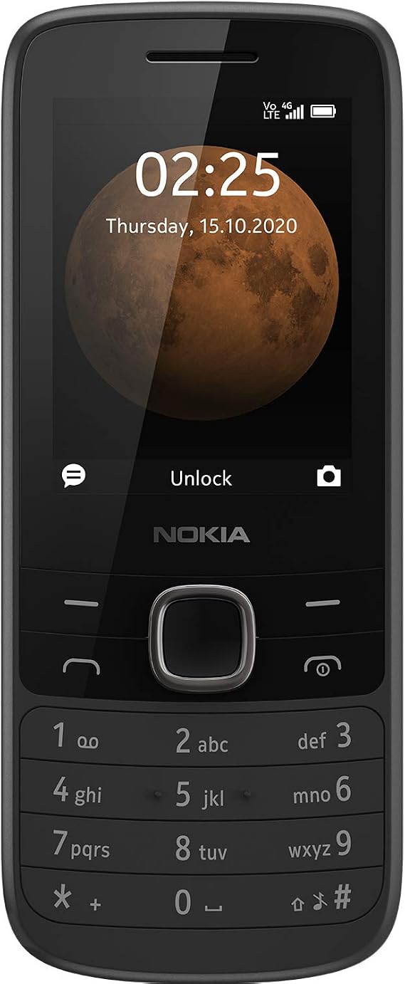 Nokia 225 4G All Carriers 0.06 GB 2.4 Inch UK SIM-Free Feature Phone (Dual SIM) - Black