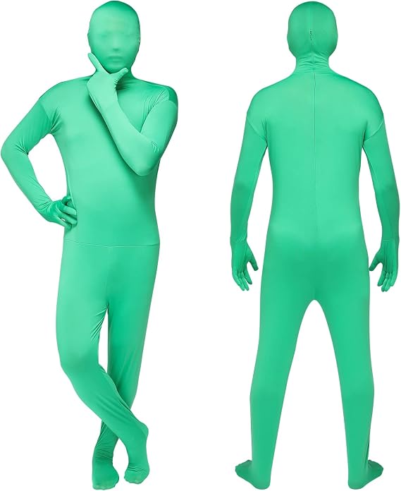 Green Screen Bodysuit Chromakey Body Suit Cosplay Body Suit Unisex Spandex Stretch for Photo Film Video Invisible Effect