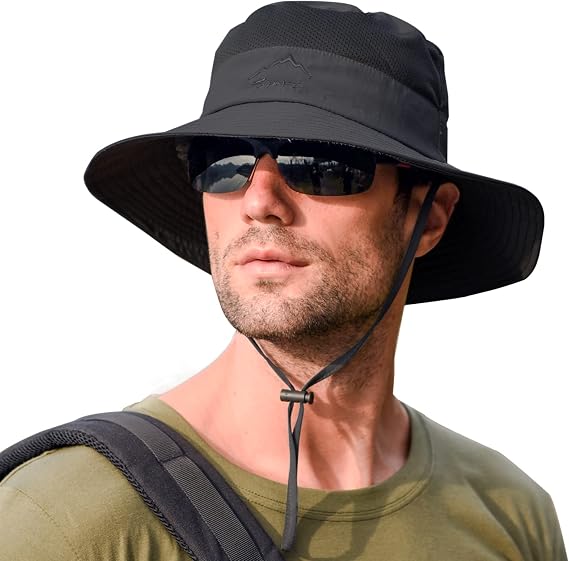 Rosoz Sun Hats for Men Women UPF 50+ Breathable Wide Brim Summer Fishing