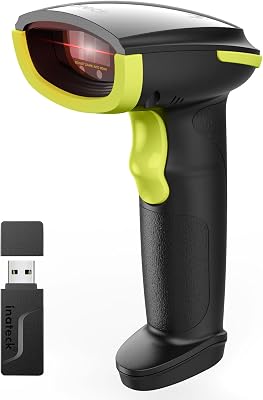 Inateck Barcode Scanner Bluetooth, 1D Handheld Scanner Wireless, Handheld Scanner with APP and SDK, 1 Charge 3 Months, BCST-21 Green