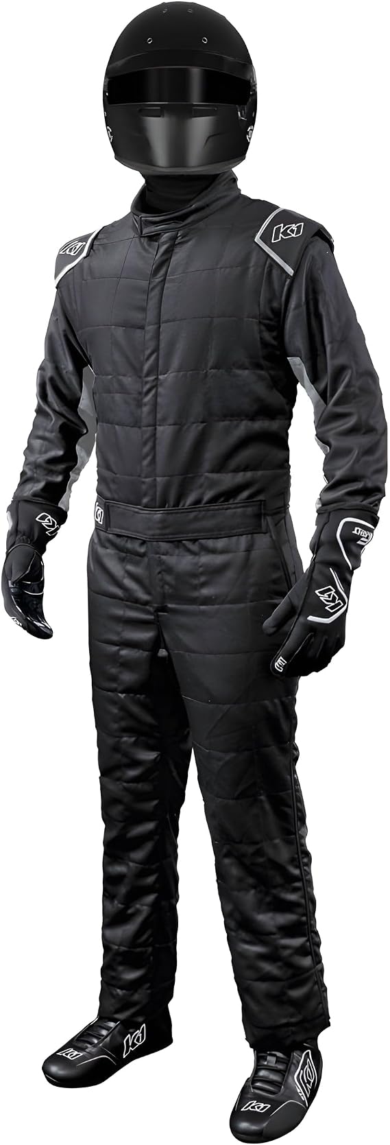 K1 Race Gear K1 Outlaw Adult Auto Racing Nomex Suit - SFI 3.2A/5 - Black, Grey - Small 48