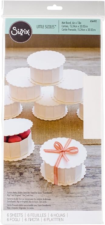 Sizzix Surfacez - Little Sizzles Mat Board 656492, White, 6 Sheets, One Size