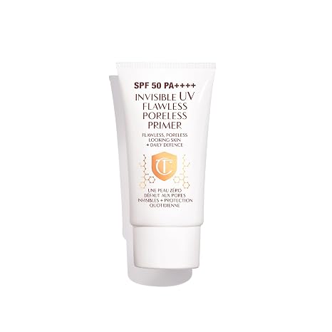 Charlotte Tilbury Invisible UV Flawless Makeup Primer - Broad Spectrum SPF 50 Sunscreen & Poreless Face Primer - Enriched with Hyaluronic Acid to Hydrate, Protect & Prime Skin