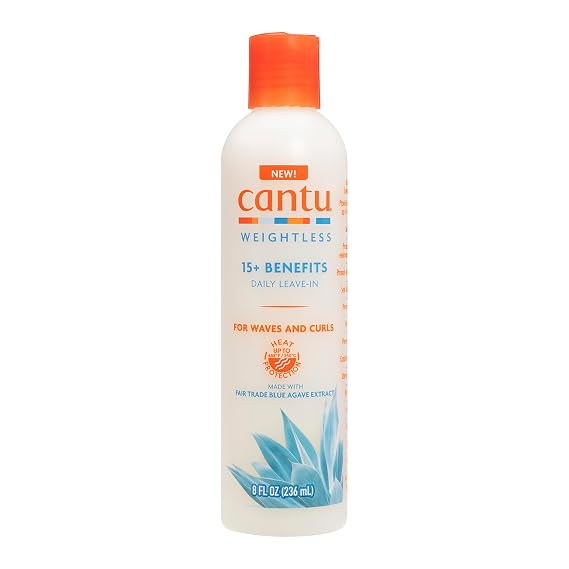 Cantu Weightless Daily Leave-in Cream for Natural Hair with Shea Butter, 8 fl oz