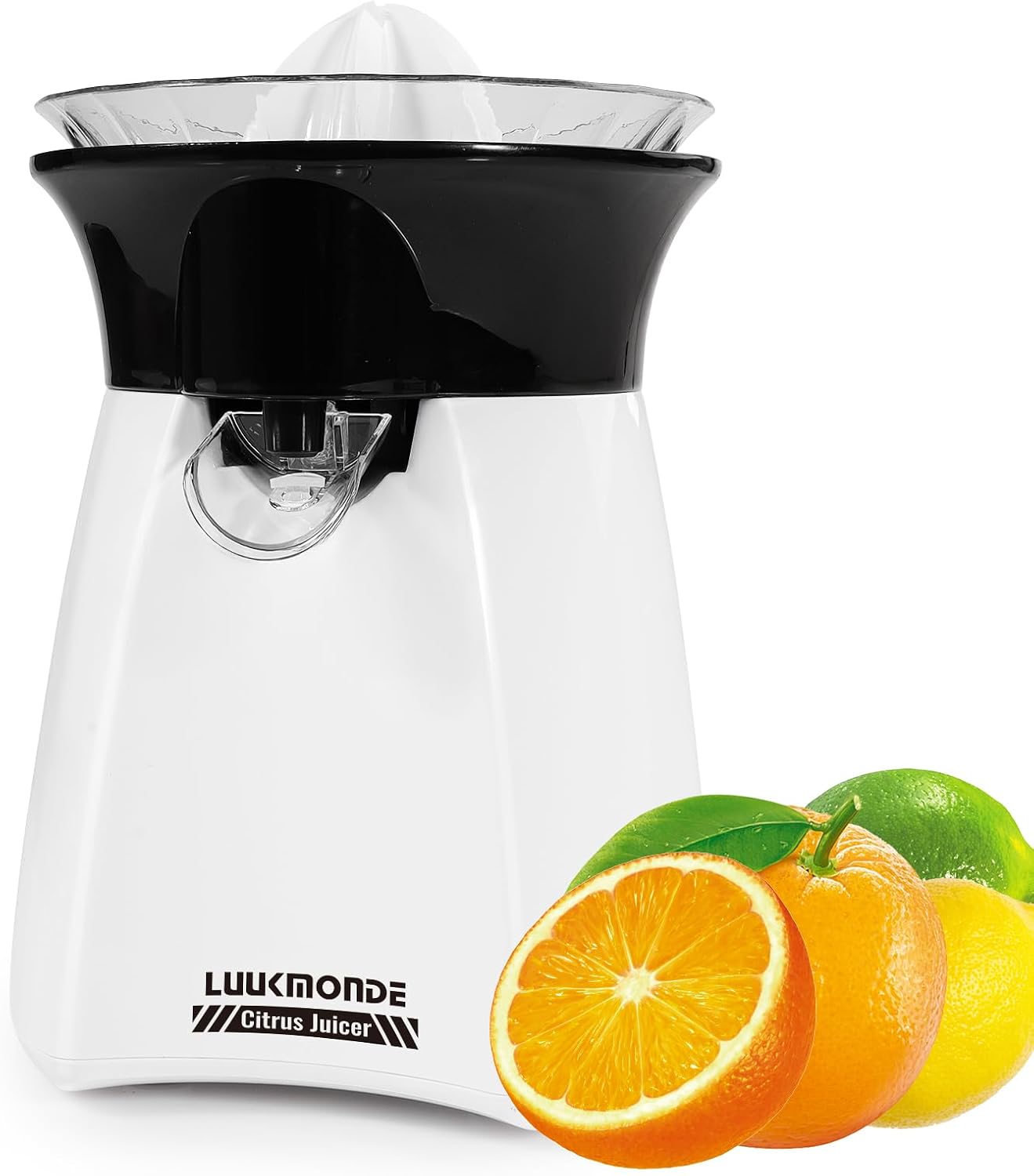 LUUKMONDE Electric Citrus Juicer with Lockable Spout - Electric Lemon Squeezer & Orange Juicer with Powerful Motor - Ideal for Orange, Lemon, Lime, and Grapefruit - D-8016A, Beige