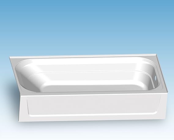 Mustee T6030R Fiberglass Rectangular Alcove Bathtub with Right-Hand Drain in White