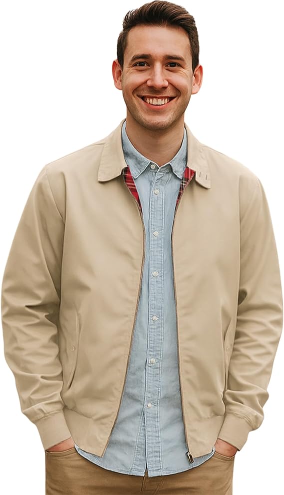 Urban Road Mens Vintage Harrington Bomber Jacket