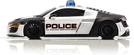 Scalextric Audi R8 Police Car 1:32 Slot Race Car C3932, White & Black