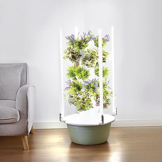 Hydroponics Growing System Indoor Garden, Plant Herb Garden Germination Kit with LED Grow Light, 30L Double-Layer Large Capacity Hydrophonic Planter Grower for Vegetable Fruit,5 Layer