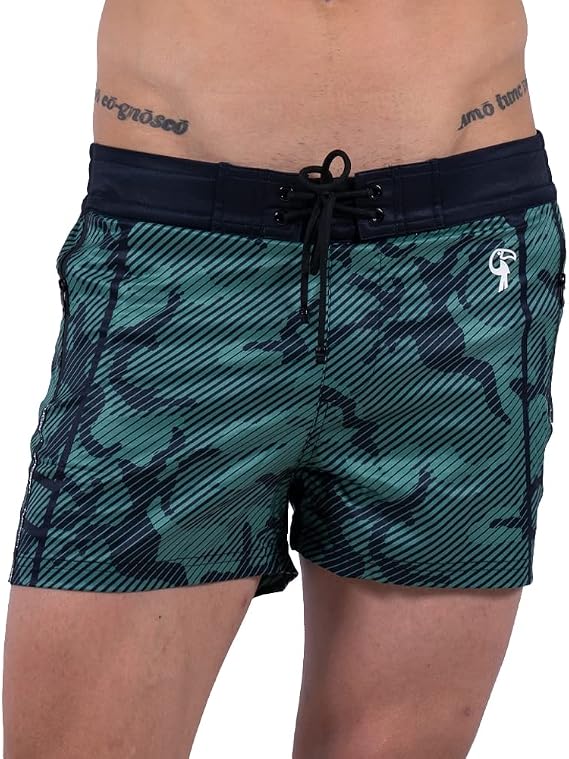 Tucann Men's Trunks 3" Compression Liner Quick Dry Chlorine Resistant | Zipper Pocket - 4 Way Stretch Camouflage Shorts for Men