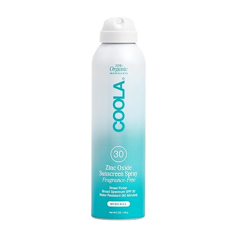 COOLA Mineral Sunscreen Spray SPF 30, Fragrance Free, 5 oz
