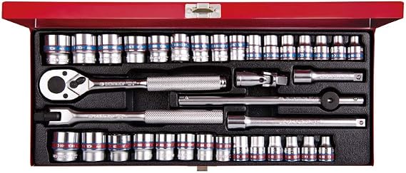 king tony Cofre Vasos 3/8 Inch Bi-Hexagonals - 36Pzas