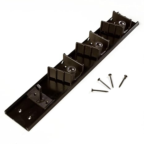 Carlisle FoodService Products 4073100 Roll 'N Grip Mop, Broom and Tool Holder / Storage System, 3 Positions + 1 Hook
