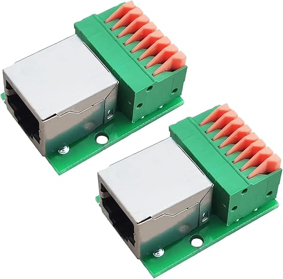2Pcs RJ45 8P8C Female Solderless Network Connector with PCB Board
