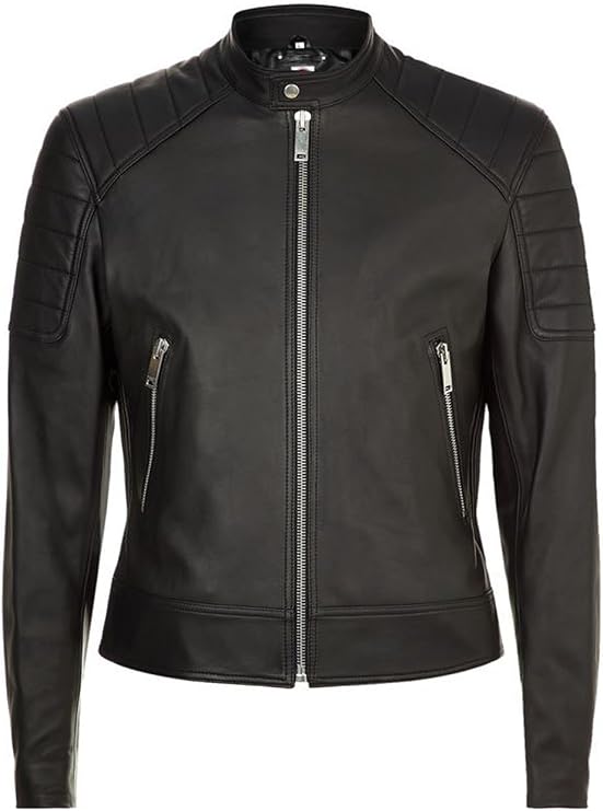Onyx Black Casual Slim fit Stylish Designer Real Leather Jacket Men