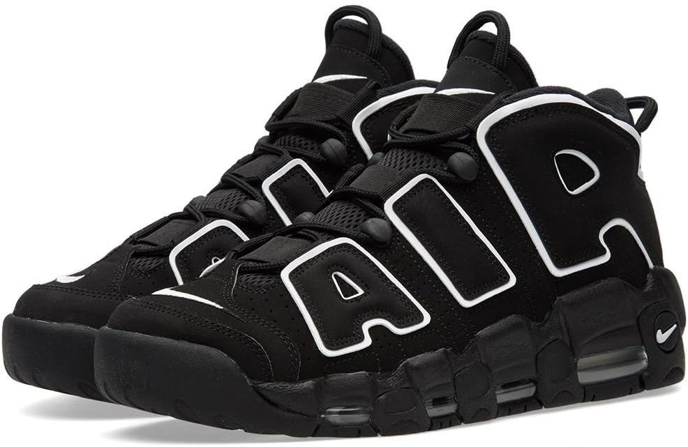 Nike Air More Uptempo, Men's Basketball Basketball Shoes, Black, White, Black, 12 UK (47.5 EU)