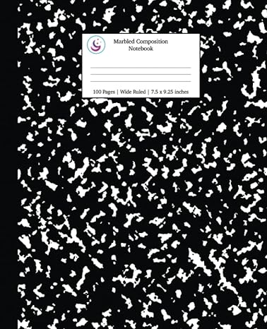 Marbled Composition Notebook: Black Marble Wide Ruled Paper Subject Book (School Essentials)