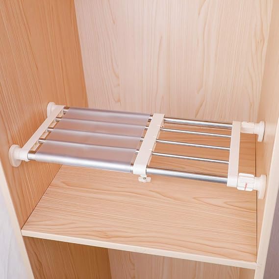 Hershii Closet Tension Shelf & Rod Expandable, Adjustable Storage Rack