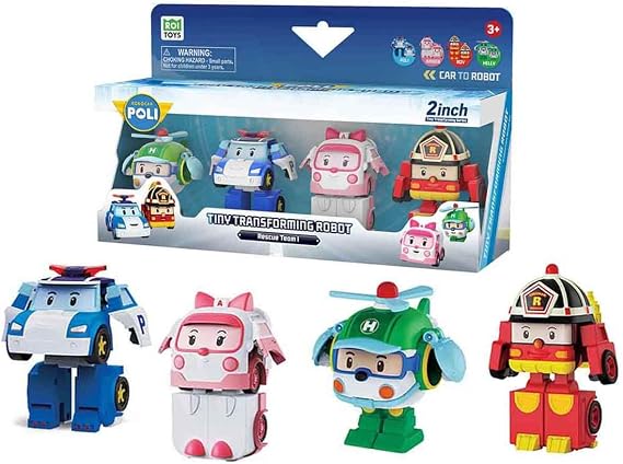 POLI MRT-674 Robocar Poli Mini Transforming Kasabanın Kurtarma Araçları 4lü Set