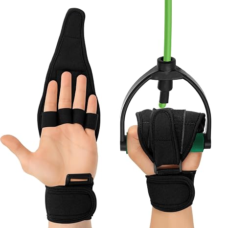 Stroke Hand Rehabilitation Glove, Finger Splint for Anti-Spasticity Training to Aid Hemiplegia and Grip Weakness in Elderly Patients (Black)