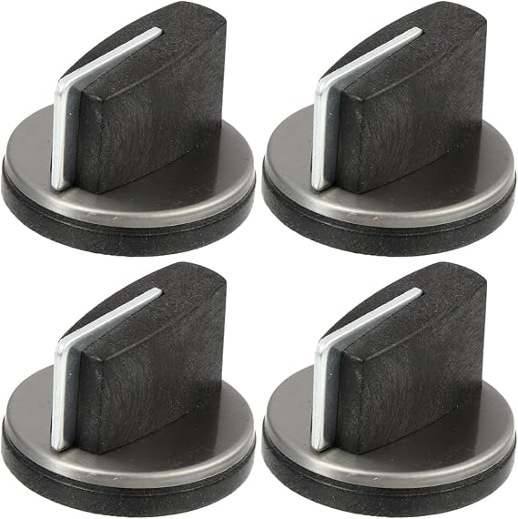 4 Pcs Gas Stove Knobs Replacement - Universal Plastic Burner Control Knobs with Raised Handle for Easy Right Angle Fits 8Mm Compact and Heat Resistant