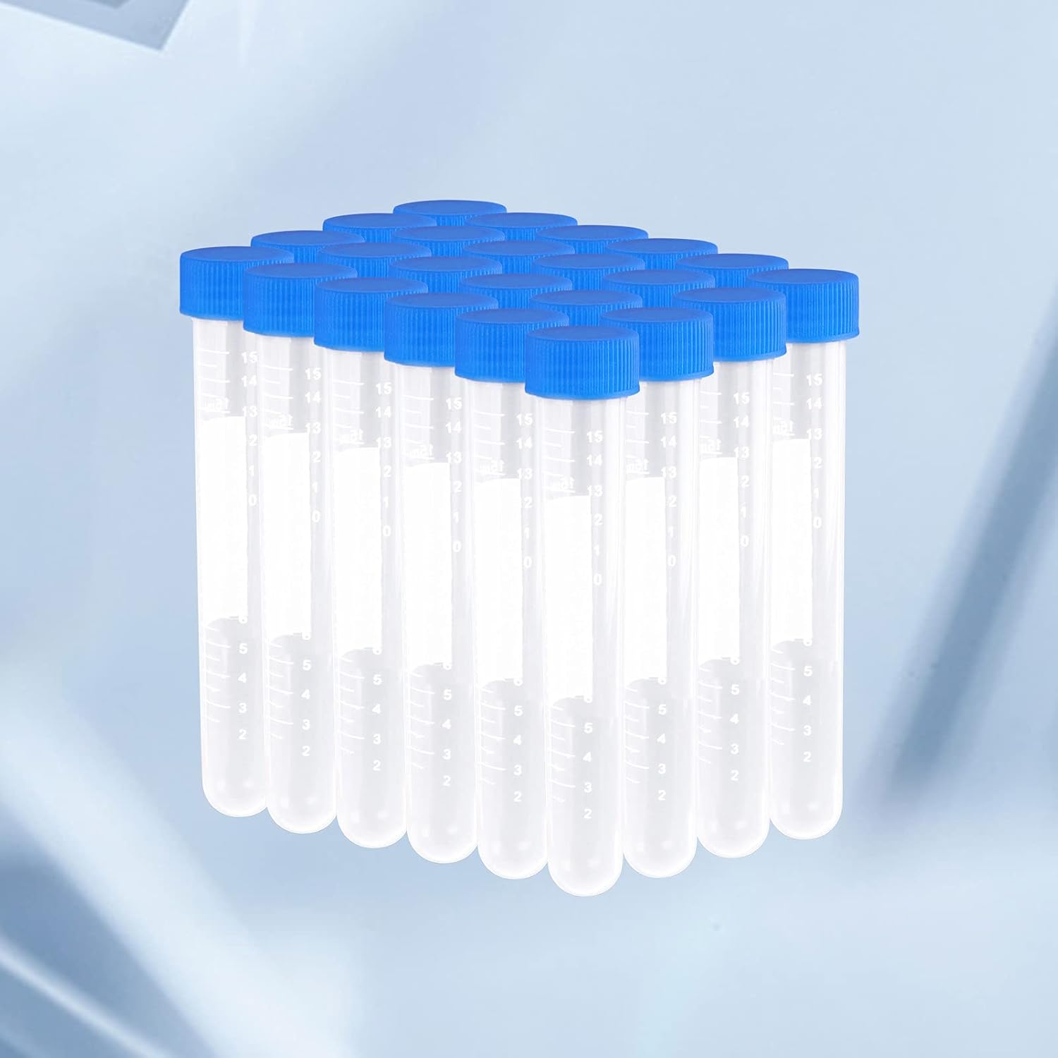 Cekegon 15ml Centrifuge Tubes, 24 pcs Round Tubes for Centrifuge Machine, Leak-Proof, Graduated Marks, Polypropylene Test Tube for Benchtop Centrifuges, Medical, Brewing Yeast Propogation