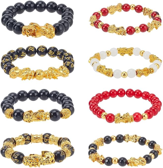 ANATTASOUL Pixiu Bracelet Piyao Bracelet for Health Feng Shui Black Obsidian Wealth Bracelet Pi Xiu Amulet Bracelet for Men Women Attract Good Luck and Wealth
