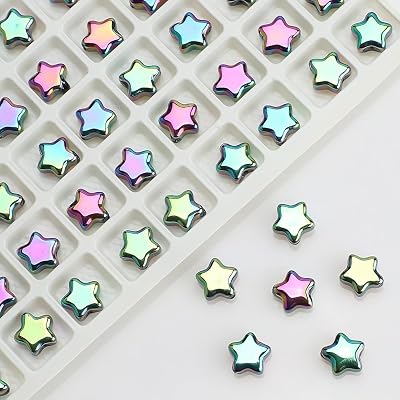 200pcs Star Shaped Beads Set - 8mm, Ideal for Jewelry Making - Bracelet & Necklace