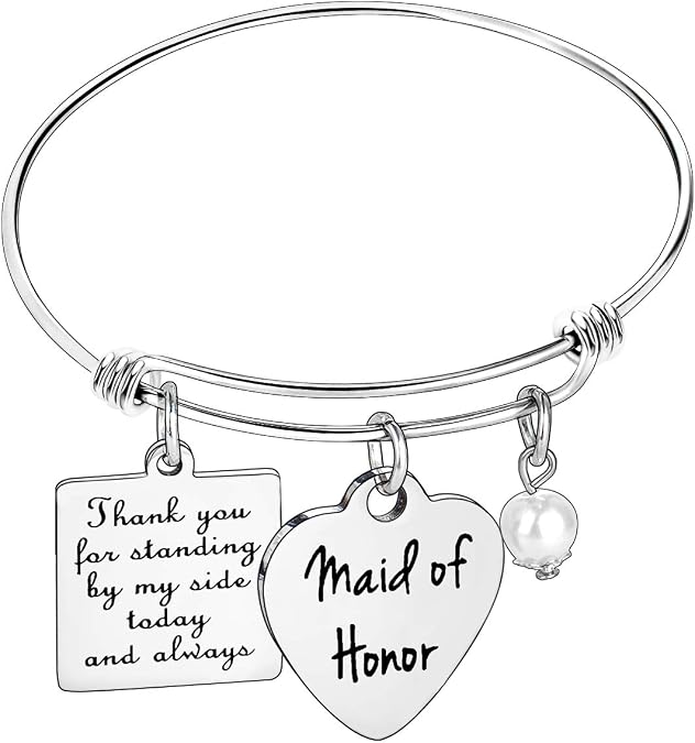 YEEQIN Maid of Honor Gift, Bridesmaid Gift, Wedding Gift, Maid Of Honor Bangle Bracelet
