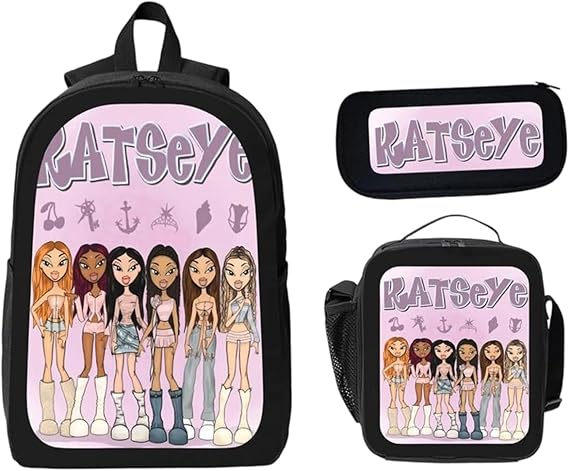3 Pcs KATSEYE Merch, Backpack with Shoulder Bag & Pencil Case | Katseye, Kpop Idol Printed, School Bag Sets, Travel Bookbag, Lightweight, Rucksack for Fans Boys Girls