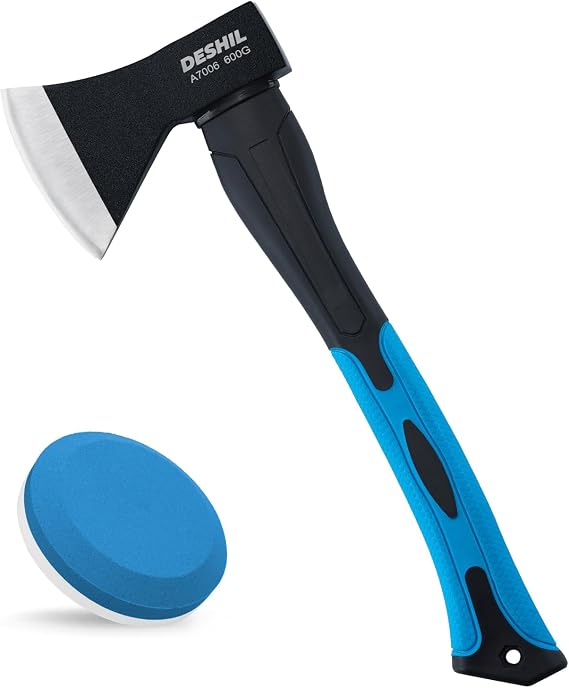 DESHIL 15-Inch Chopping Hatchet Axe with Sharpening Stone for Kindling