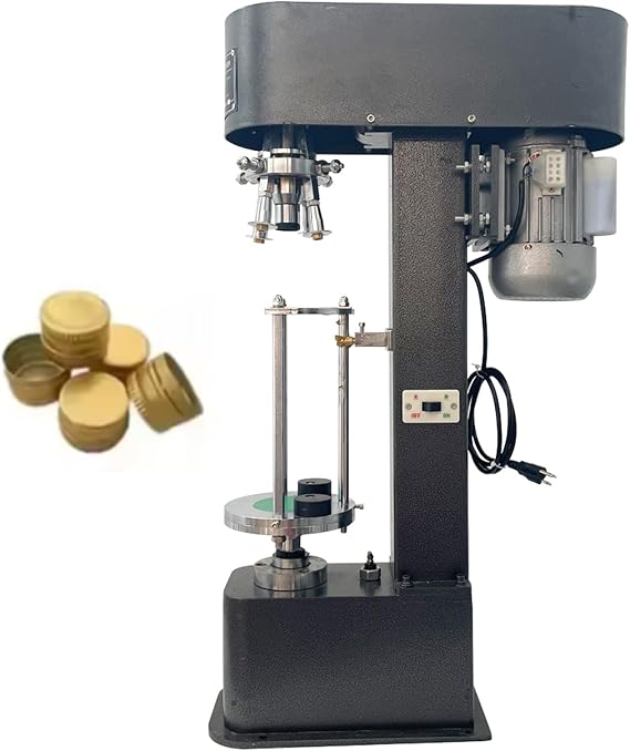 Semi-automatic Aluminum Cap Screw Capping Machine Metal Cap Screw Capping Machine Bottle Pressing Machine 1000bottle/hour for Glass Bottles/Ceramic Bottles 110V