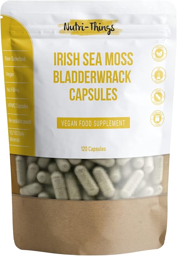 Sea Moss Capsules | Vegan Superfood | Metabolism and Energy Boost | Great Alternative to Gel, Gummies & Raw Irish SeaMoss | 120 Capsules