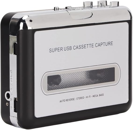 2 in 1 Cassette to MP3 Converter Player Recorder Portable Cassette Audio Music Player USB Cassette Player Cassette to MP3 with Headphones for Laptop PC