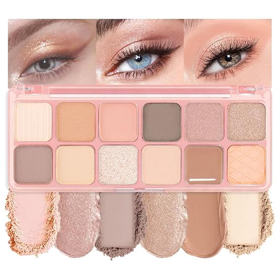 AMY'S DIARY 12Color Light Pink Purple Eyeshadow Palette, Long-Lasting, and Highly Pigmented. Elevate Your Eye Makeup Unleash Your Unique Style (05#)